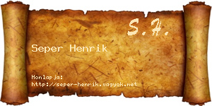 Seper Henrik névjegykártya
